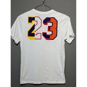 Air Jordan Nike Graphic 23 T Shirt Mens Small White  Sleeve Multicolor Fast Ship